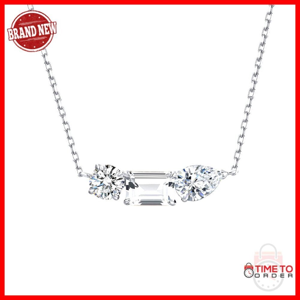 Sterling Silver Cubic Zirconia Pendant Choker Necklace with Extender